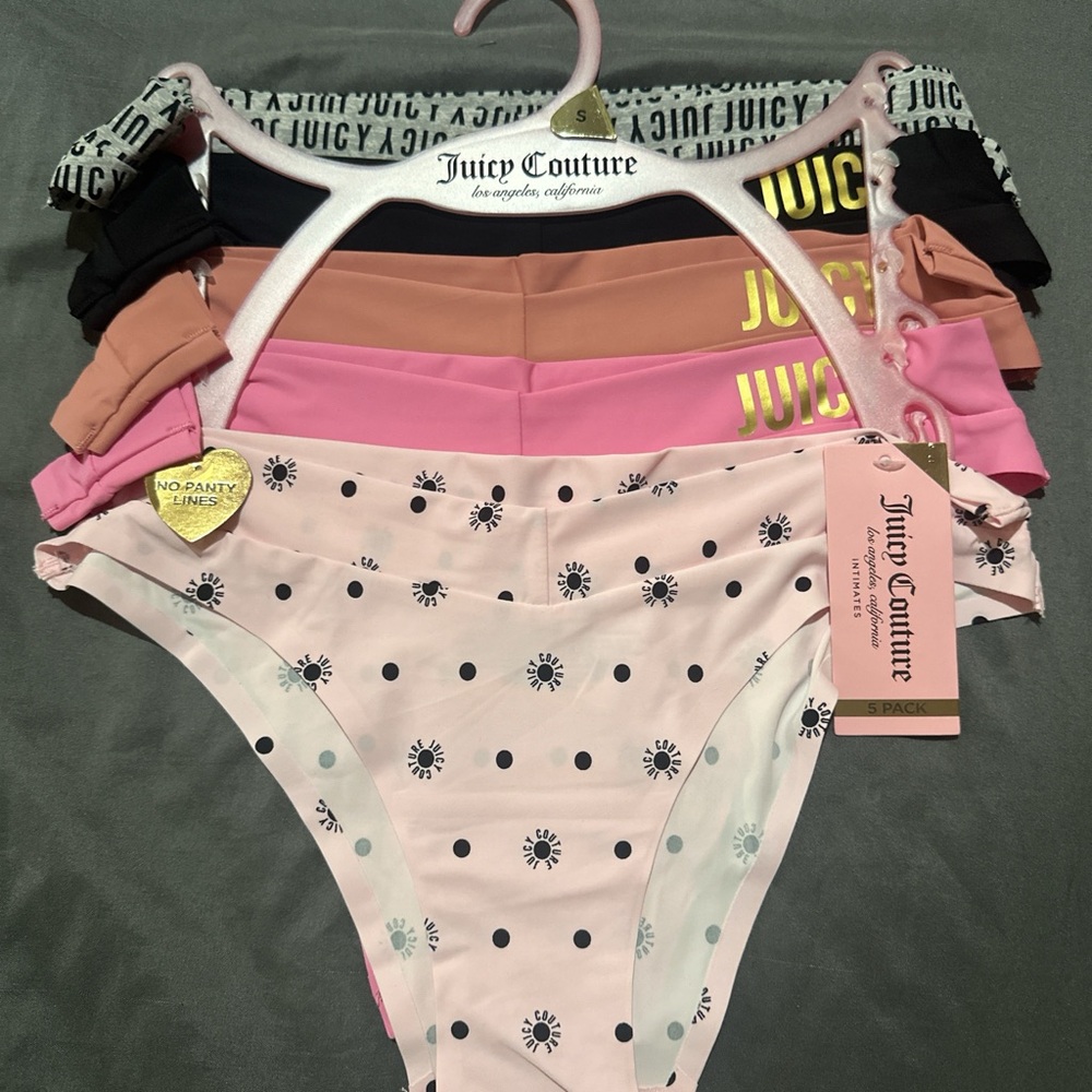 Juicy Couture women 5-Pack Bikini Briefs - Pink, Black, Peach